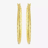 24K Gold Over Silver 30.5mm Round Hoop Earrings