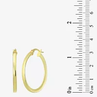 24K Gold Over Silver Round Hoop Earrings