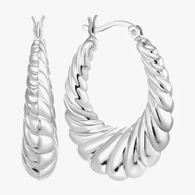 Sterling Silver 30mm Round Hoop Earrings