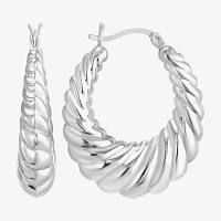 Sterling Silver 30mm Round Hoop Earrings