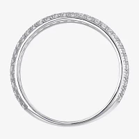 Diamonart 22MM White Cubic Zirconia Sterling Silver Round Band