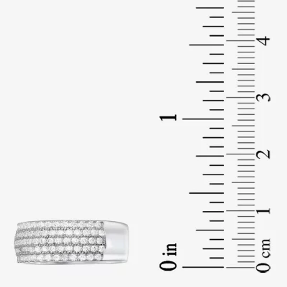 Diamonart 22MM White Cubic Zirconia Sterling Silver Round Band