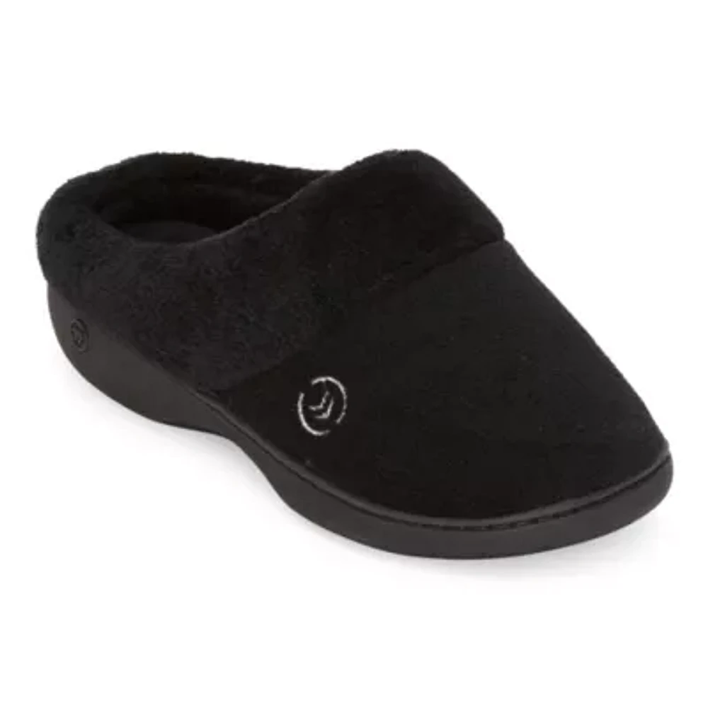 Isotoner® Mixed Microterry Hoodback Clog Slippers