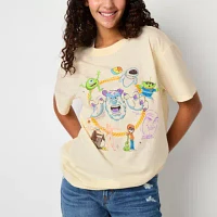 Juniors Disney Pixar Boyfriend Tee Womens Crew Neck Short Sleeve Graphic T-Shirt