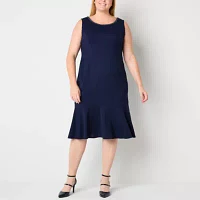 Maya Brooke Womens Windowpane Jacket Dress
