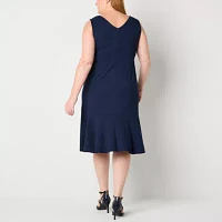 Maya Brooke Womens Windowpane Jacket Dress