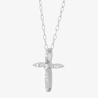 Womens / CT. T.W. Natural White Diamond Sterling Silver Cross Pendant Necklace