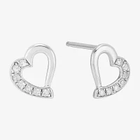 1/ CT. T.W. Natural White Diamond Sterling Silver Heart 2-pc. Jewelry Set