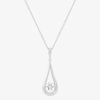 Womens Diamond Accent Natural Diamond Sterling Silver Pendant Necklace