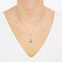 Womens Diamond Accent Natural Diamond Sterling Silver Pendant Necklace