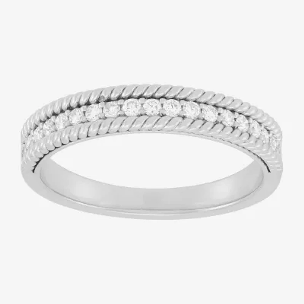 3.5MM 1/4 CT. T.W. Natural White Diamond 10K White Gold Band