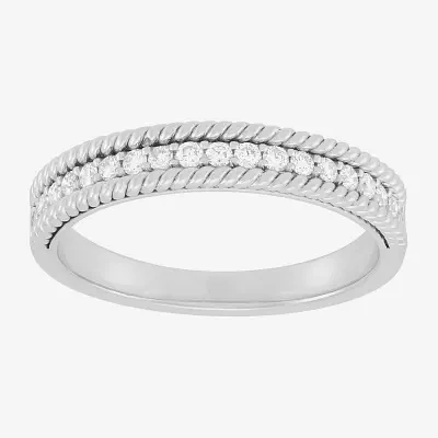 3.5MM 1/4 CT. T.W. Natural White Diamond 10K White Gold Band