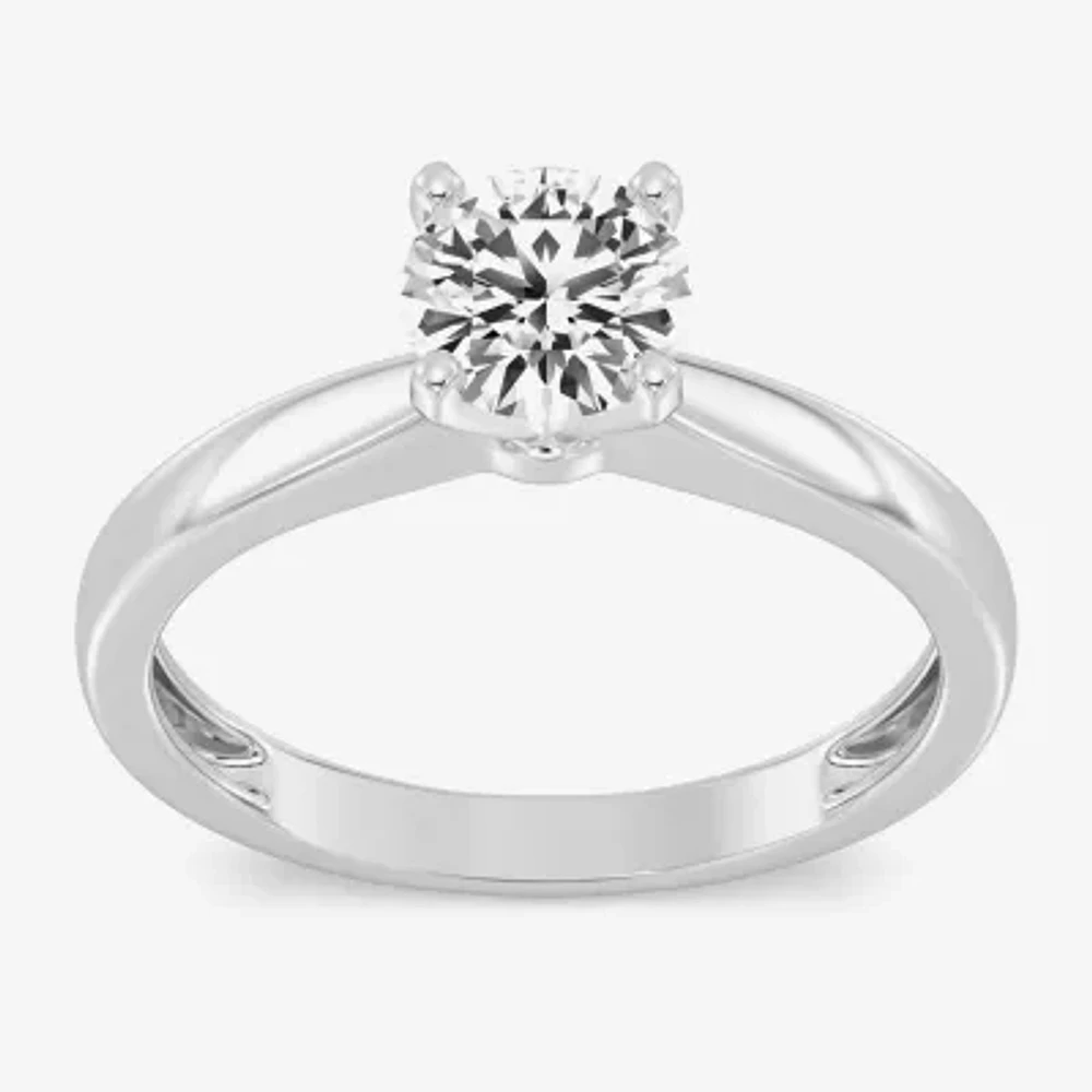 (G / SI2) Womens 1 CT. Lab-Grown White Diamond 14K Gold Round Solitaire Engagement Ring