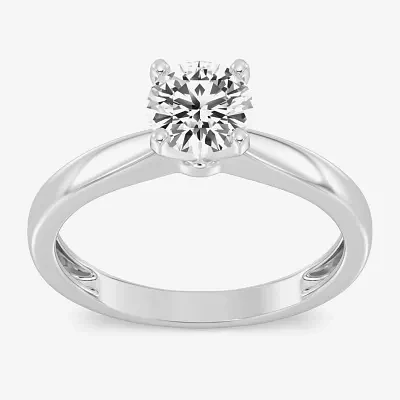 (G / SI2) Womens 1 CT. Lab-Grown White Diamond 14K Gold Round Solitaire Engagement Ring