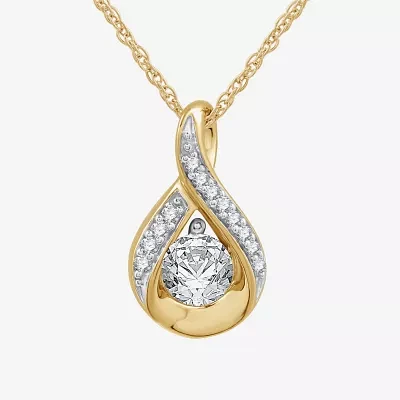 Womens 3/8 CT. T.W. Lab Grown White Diamond 14K Gold Over Silver Sterling Silver Infinity Pendant Necklace