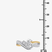 Womens 1/3 CT. T.W. Lab Grown White Diamond 14K Two Tone Gold Over Silver Sterling 3-Stone Cocktail Ring