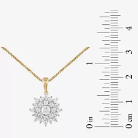 (H / I1-I2) Womens 1/2 CT. T.W. Lab Grown White Diamond 14K Gold Over Silver Pendant Necklace