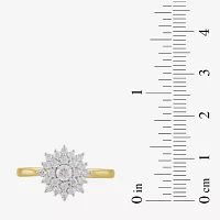 (H / I1-I2) Womens 1/2 CT. T.W. Lab Grown White Diamond 14K Gold Over Silver Cluster Cocktail Ring