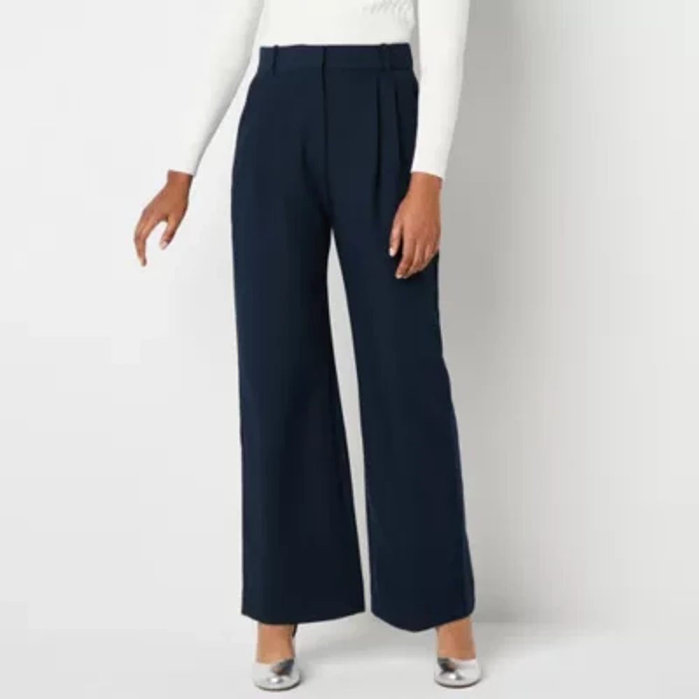 by&by Womens Fitted Wide Leg-Juniors Suit Pants