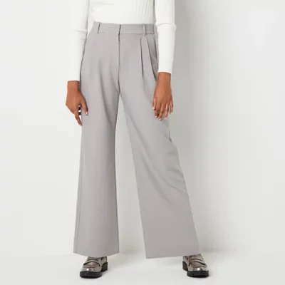 by&by Womens Fitted Wide Leg-Juniors Suit Pants