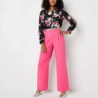 by&by Womens Fitted Wide Leg-Juniors Suit Pants