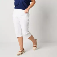 St. John's Bay Secretly Slender Womens Mid Rise Plus Capri Pant