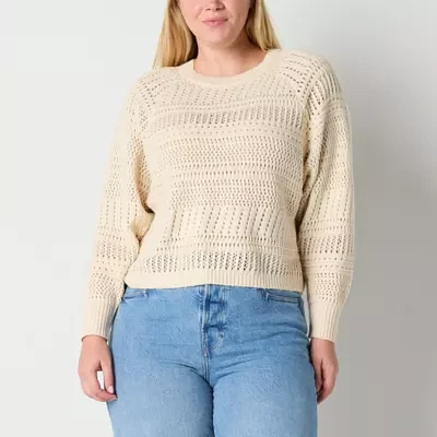 a.n.a Womens Crew Neck Long Sleeve Pullover Sweater