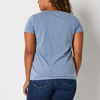 St. John's Bay Womens Crew Neck Short Sleeve T-Shirt