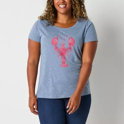 St. John's Bay Womens Crew Neck Short Sleeve T-Shirt