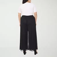 MSK Womens Mid Rise Wide Leg Palazzo Pant-Plus