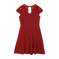 Rare Editions Big Girls Short Sleeve Cap Skater Dress