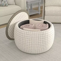 Home Point Loines Storage Geometric Ottoman