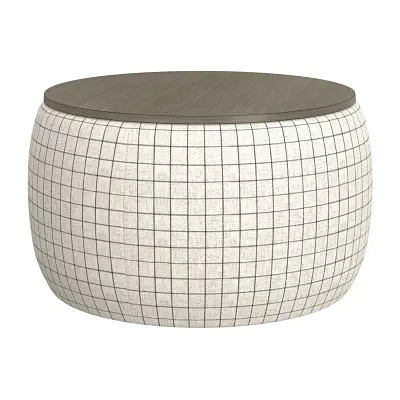 Home Point Loines Storage Geometric Ottoman