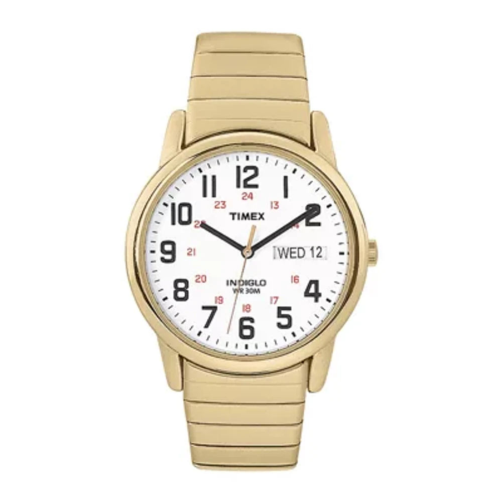 Timex® Easy Reader Mens Gold-Tone Stainless Steel Expansion Strap Watch T2N0929J