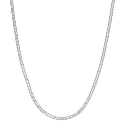 Sterling Silver 24 Inch Semisolid Chain Necklace