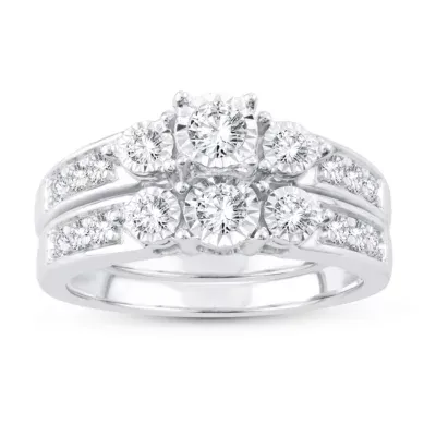 Womens / CT. T.W. Mined White Diamond 10K Gold Round Bridal Set