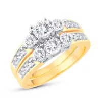 Womens 5/8 CT. T.W. Natural White Diamond 10K Gold Round Bridal Set