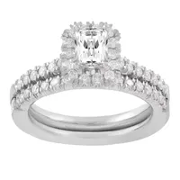 Womens 3/4 CT. T.W. Mined White Diamond 14K Gold Halo Bridal Set