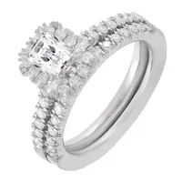Womens 3/4 CT. T.W. Mined White Diamond 14K Gold Halo Bridal Set