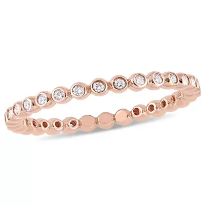 1/4 CT. T.W. Natural White Diamond 10K Rose Gold Eternity Wedding Band