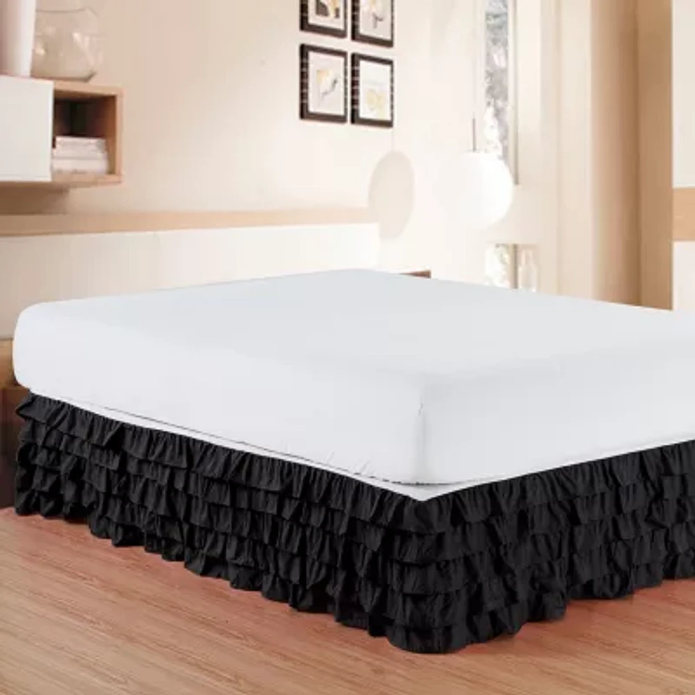 Elegant Comfort Luxurious Wrinkle and Fade Resistant Multi-Ruffle Bed Skirt - 15 inch Drop