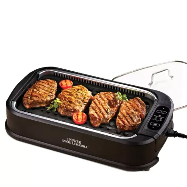 MegaChef Reversible Indoor Grill and Griddle with Removable Glass Lid