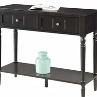 French Country 2 Drawer Hall Table with Shelf