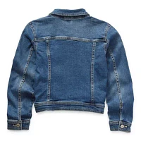 Arizona Little & Big Girls Denim Lightweight Jacket