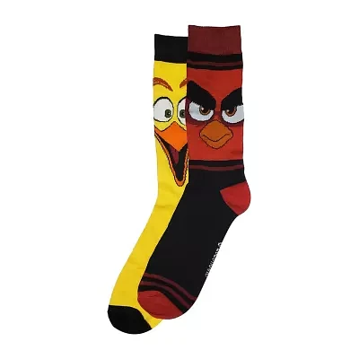 2 Pair Angry Birds Crew Socks Mens