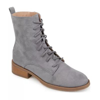 Journee Collection Womens Vienna Block Heel Combat Boots