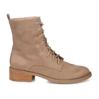 Journee Collection Womens Vienna Block Heel Combat Boots