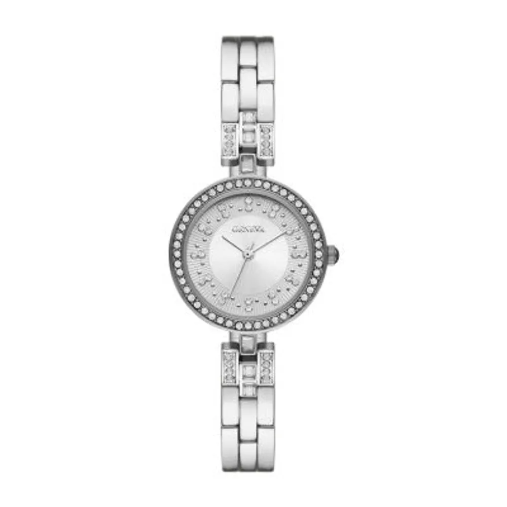 Geneva Ladies Womens Crystal Accent Silver Tone Bracelet Watch Fmdjm234