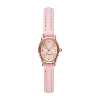 Opp Womens Diamond Accent Pink Strap Watch Fmdjo207