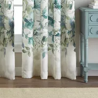 CHF Watercolor Floral Light-Filtering Rod Pocket Single Curtain Panel